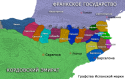Карта исторических территорий на Пиренейском полуострове
